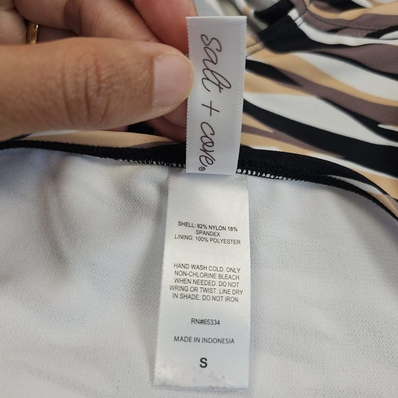 Salt + Cove Women's Juniors' Brown Printed V-Wire 2 Piece Bikini Swimwear Size S - Picture 12 of 14